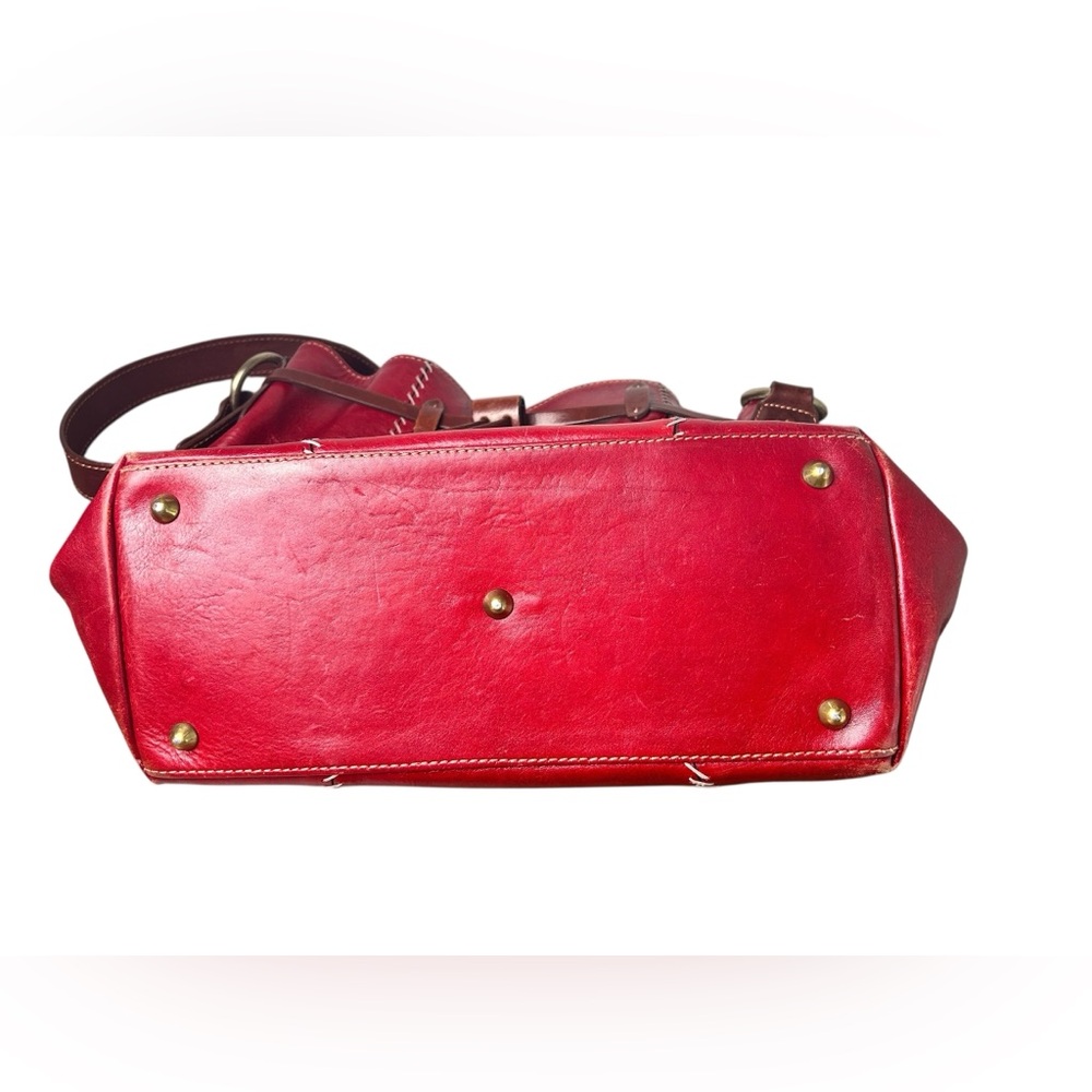 Cuoieria Fiorentina Genuine Leather Bucket Bag Hand-Sewn Stitching Made in Italy - Picture 6 of 10